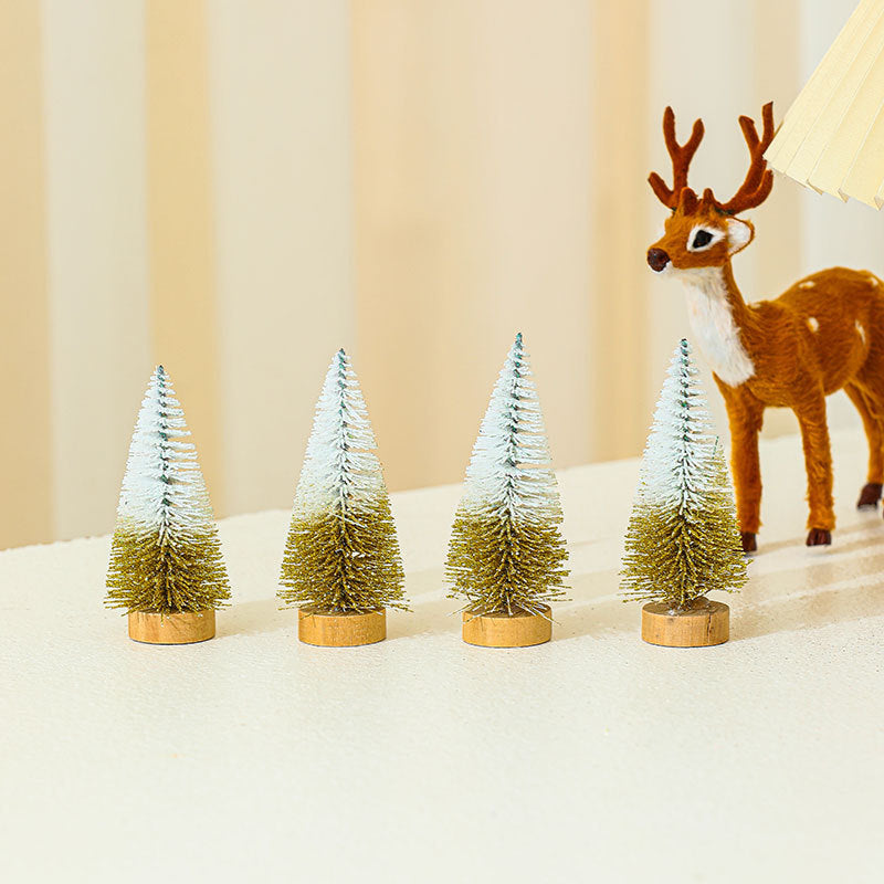 Wholesale 4PCS 10cm*4.5cm Mini Cedar Christmas PVC Ornaments